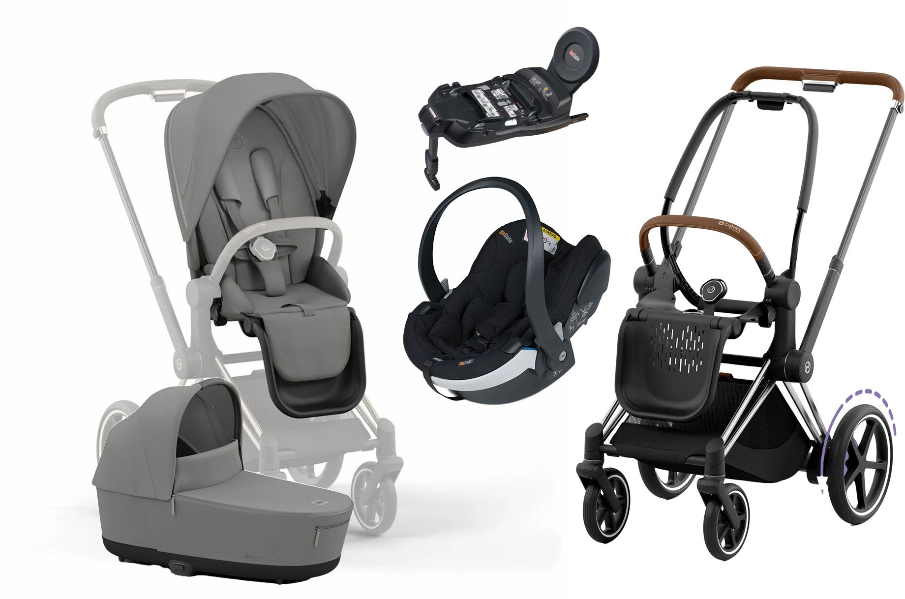 Cybex e-Priam Duovagn inkl. BeSafe iZi Go Modular X2 &  Bas