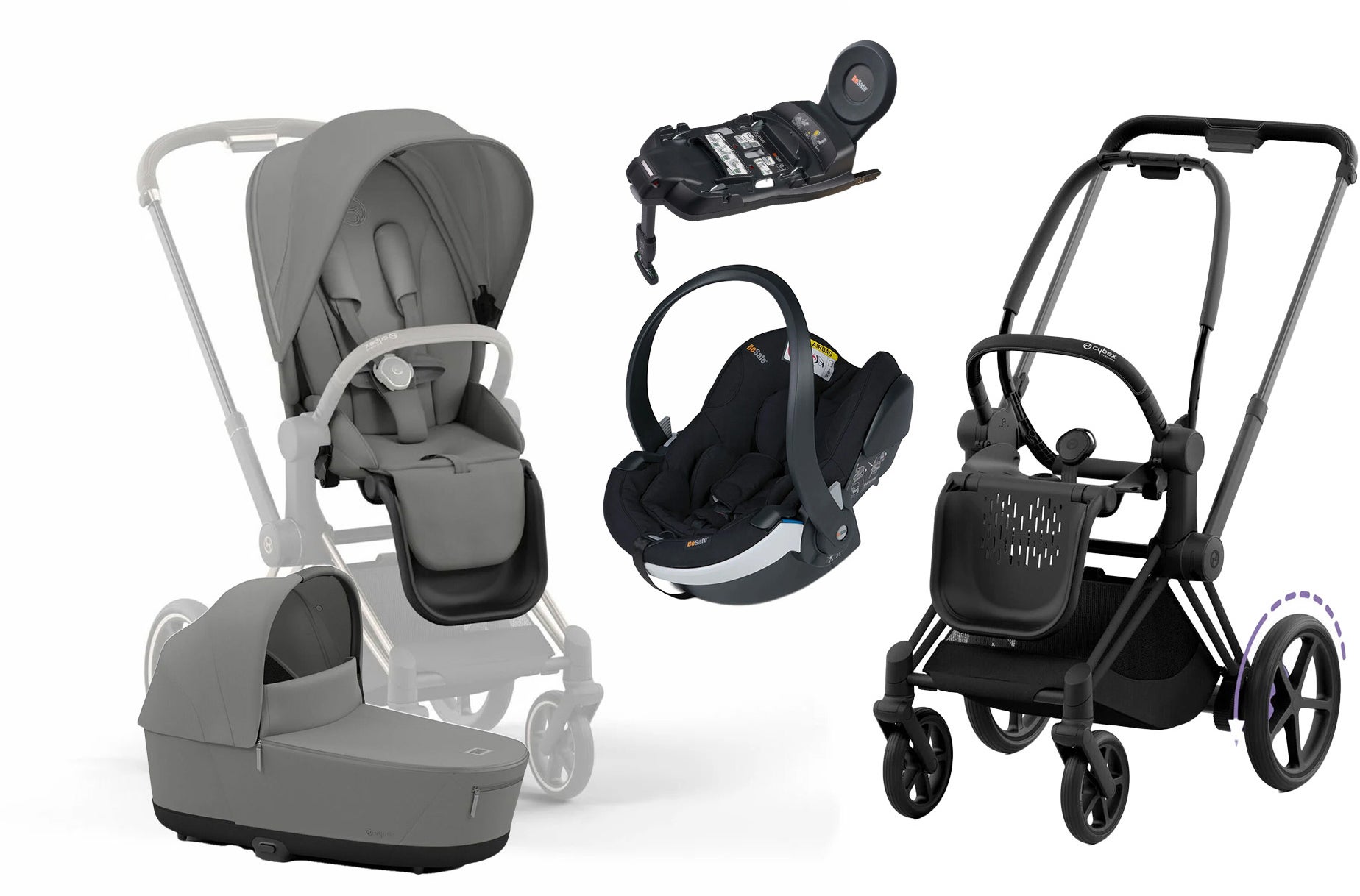 Cybex e-Priam Duovagn inkl. BeSafe iZi Go Modular X2 &  Bas