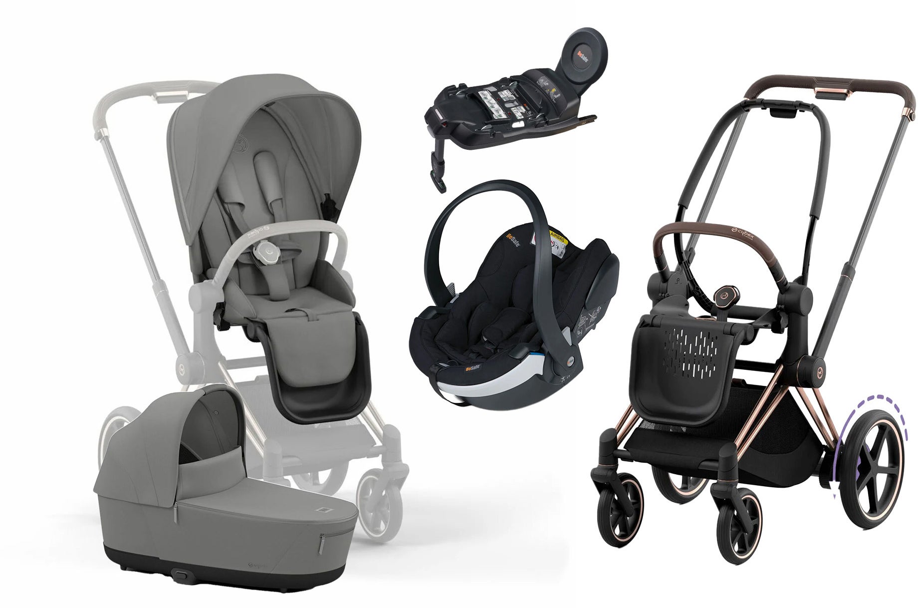 Cybex e-Priam Duovagn inkl. BeSafe iZi Go Modular X2 &  Bas