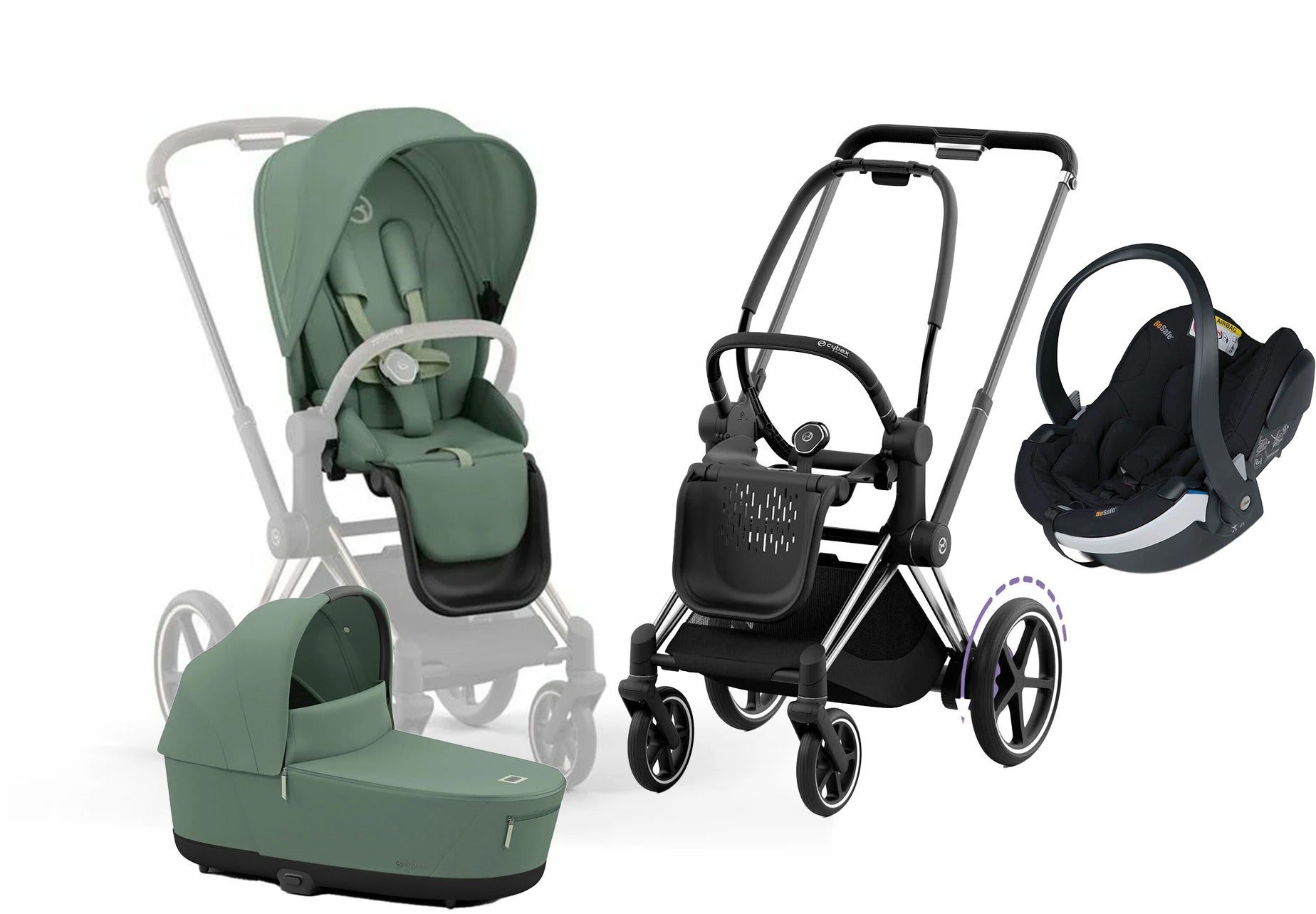 Cybex e-Priam Duovagn inkl. BeSafe iZi Go Modular X2