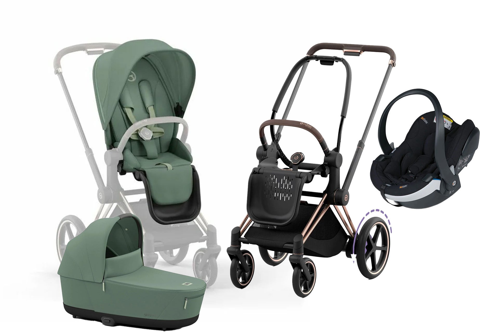 Cybex e-Priam Duovagn inkl. BeSafe iZi Go Modular X2