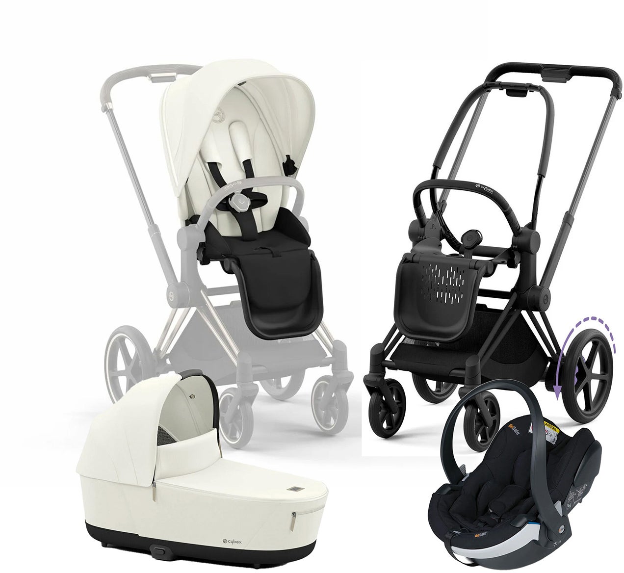 Cybex e-Priam Duovagn inkl. BeSafe iZi Go Modular X2