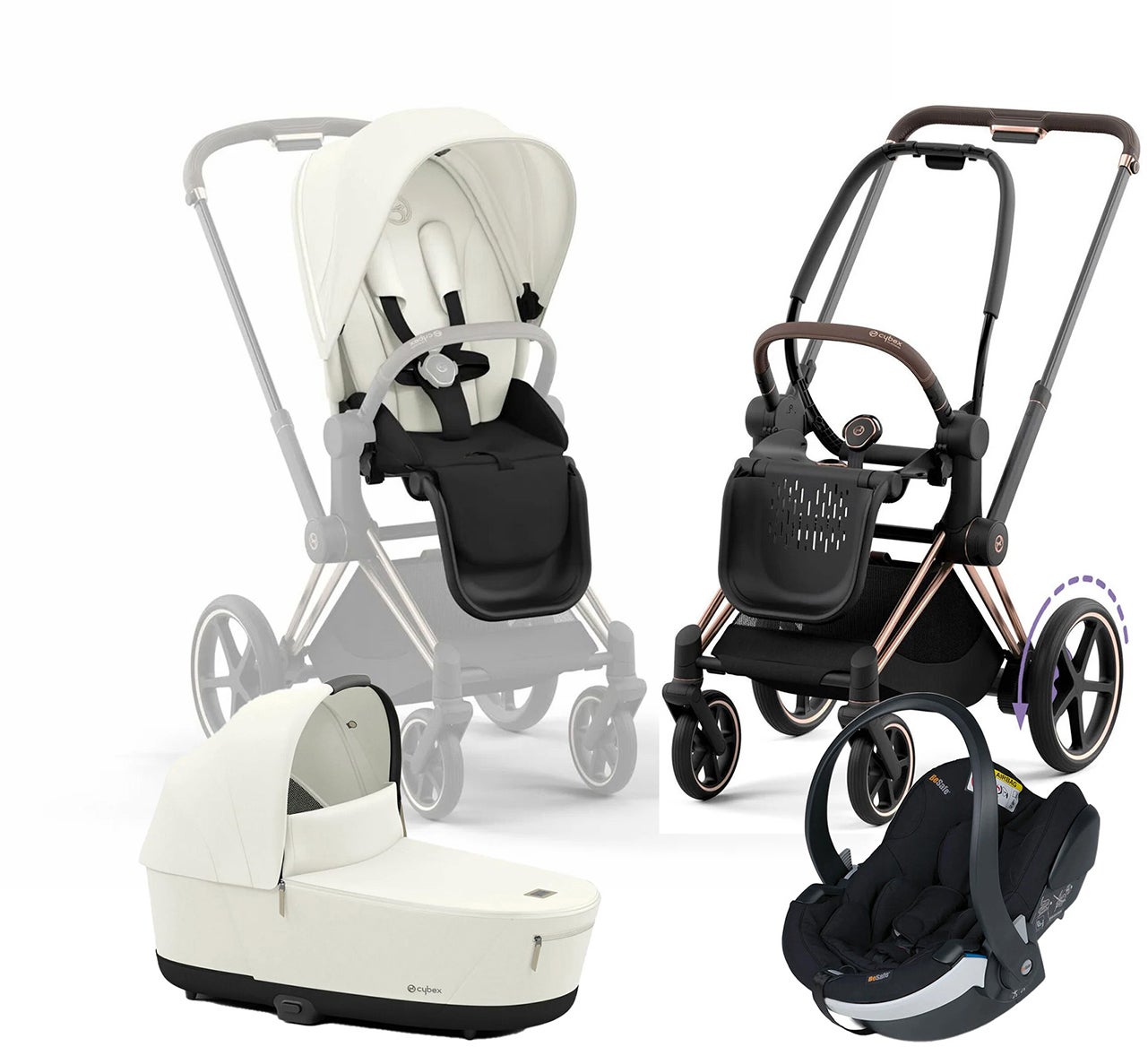 Cybex e-Priam Duovagn inkl. BeSafe iZi Go Modular X2