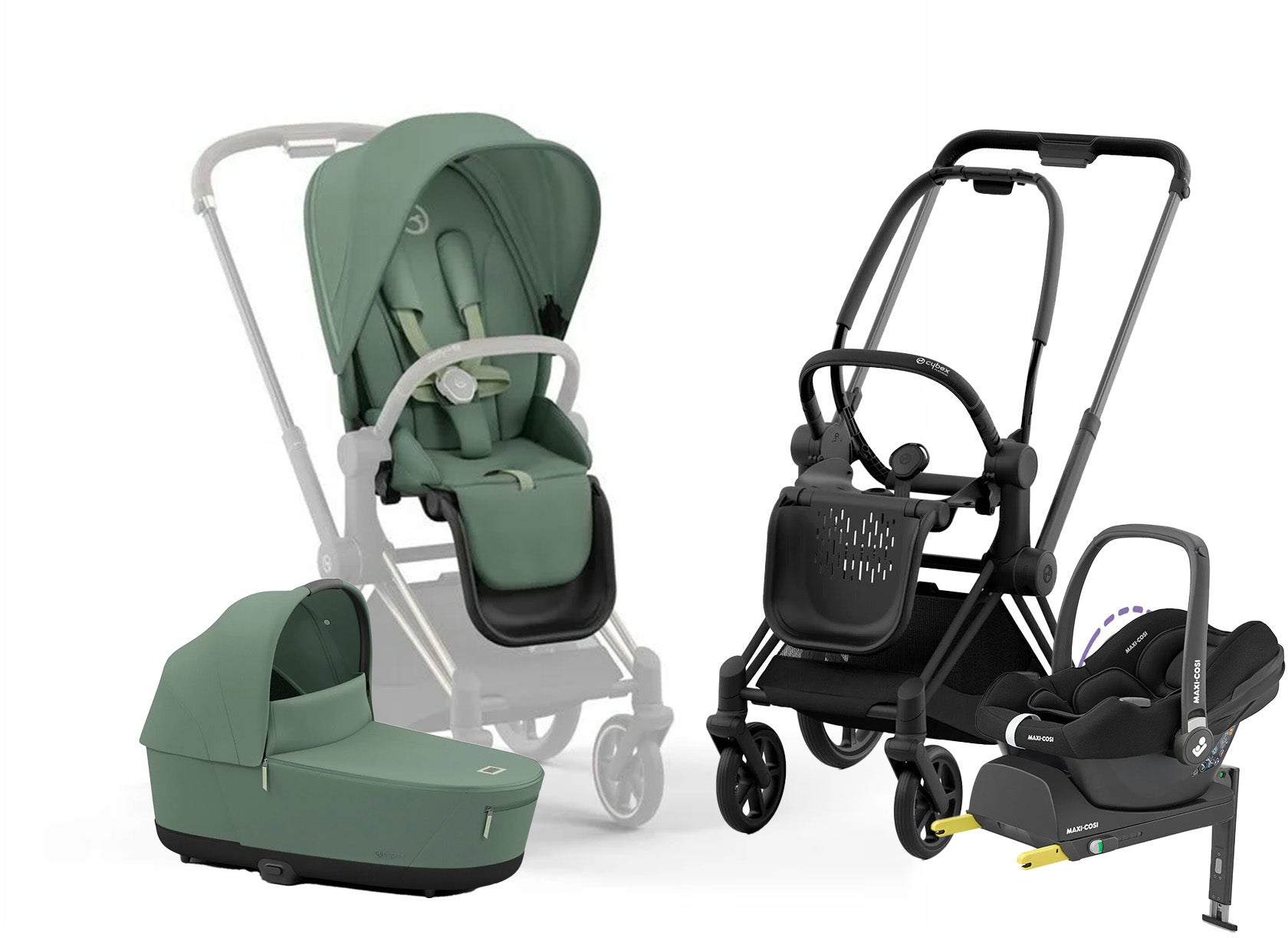 Cybex e-Priam Duovagn inkl. Maxi-Cosi CabrioFix &  Bas