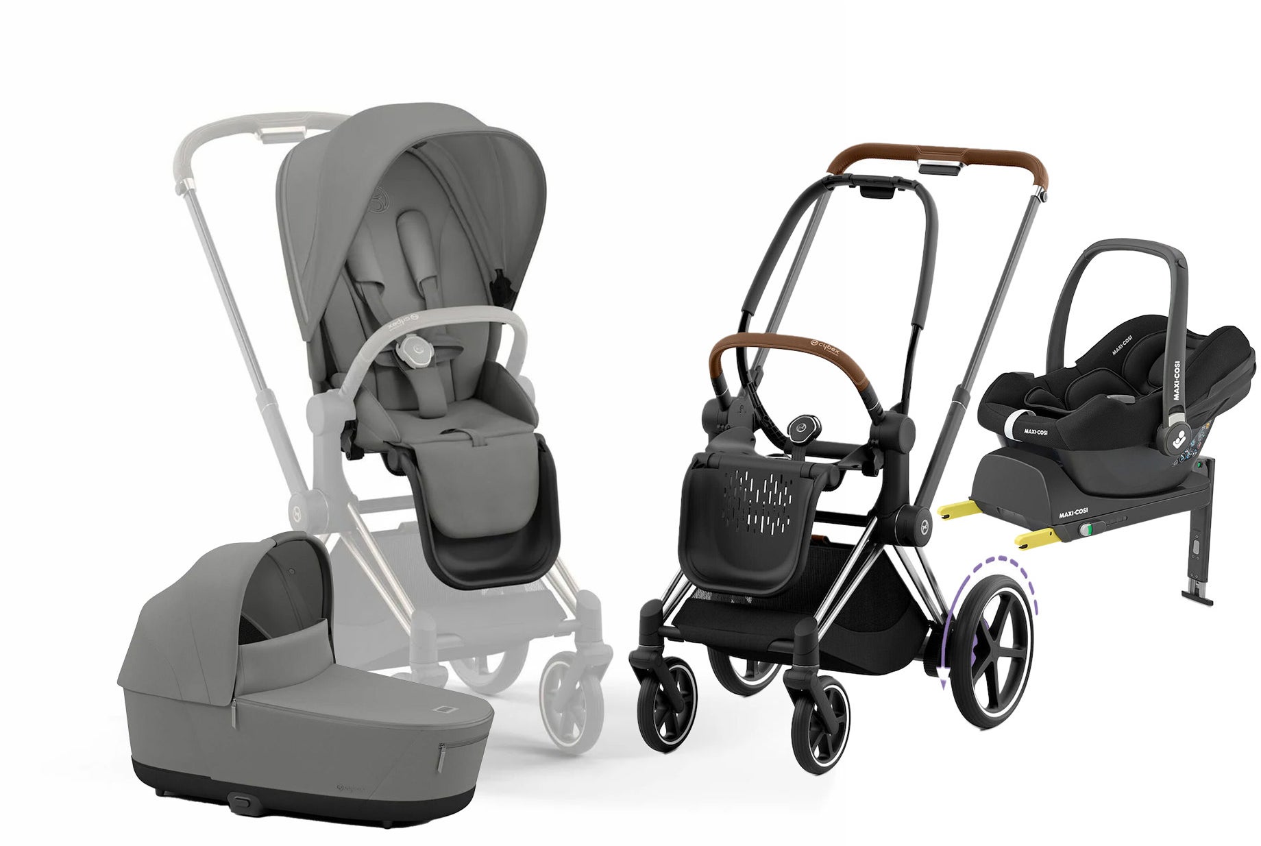 Cybex e-Priam Duovagn inkl. Maxi-Cosi CabrioFix &  Bas