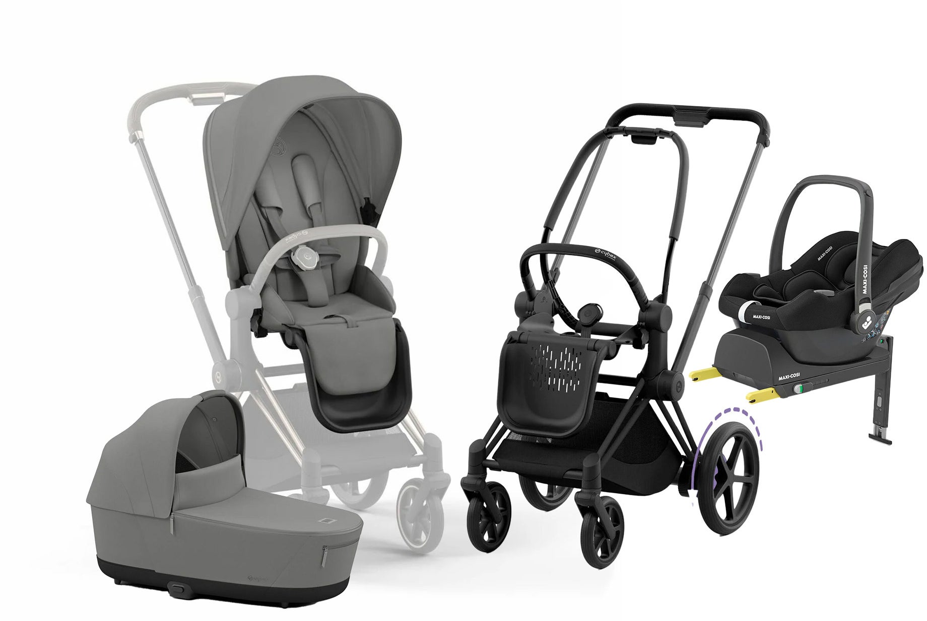 Cybex e-Priam Duovagn inkl. Maxi-Cosi CabrioFix &  Bas