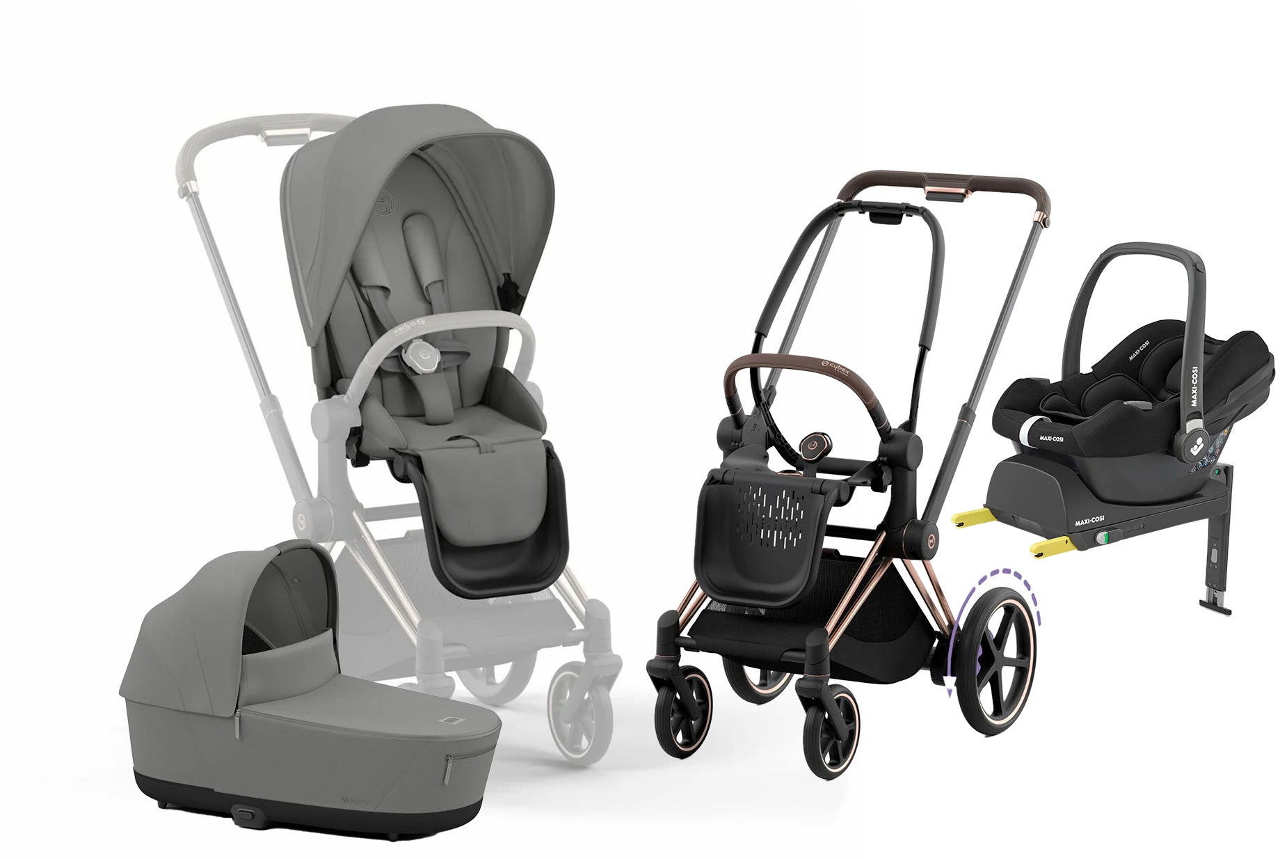 Cybex e-Priam Duovagn inkl. Maxi-Cosi CabrioFix &  Bas