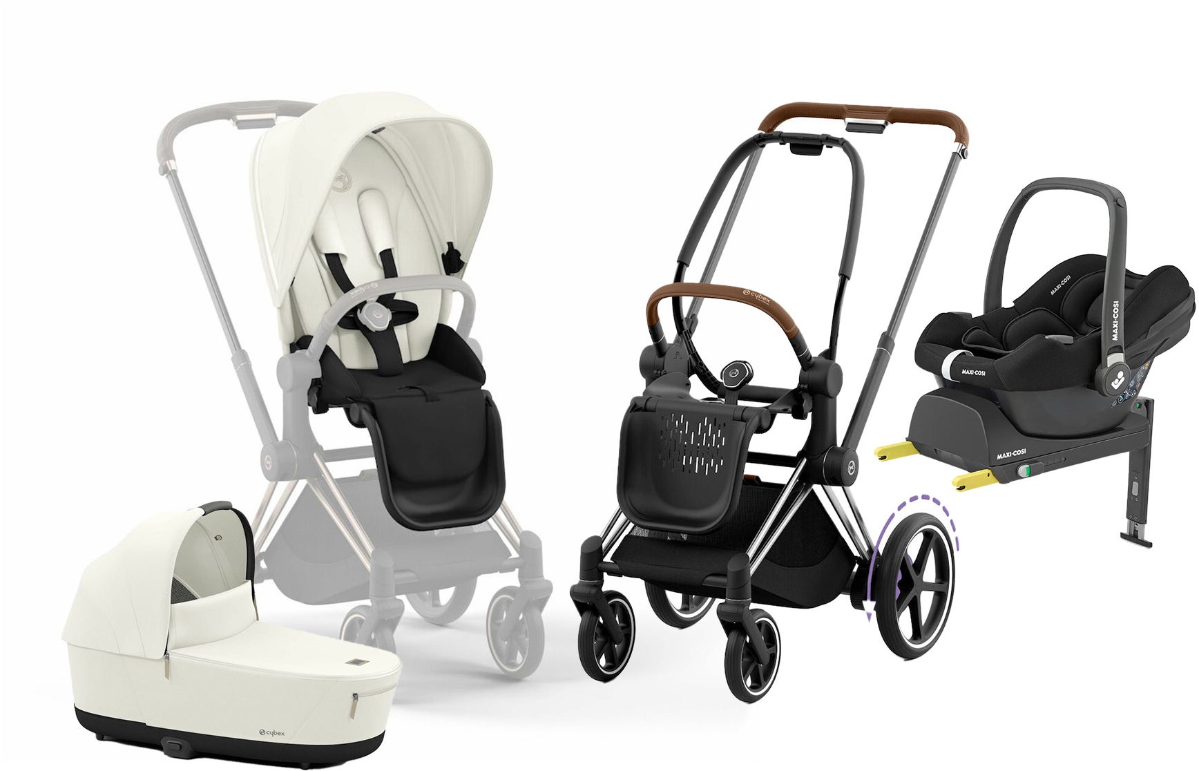 Cybex e-Priam Duovagn inkl. Maxi-Cosi CabrioFix &  Bas