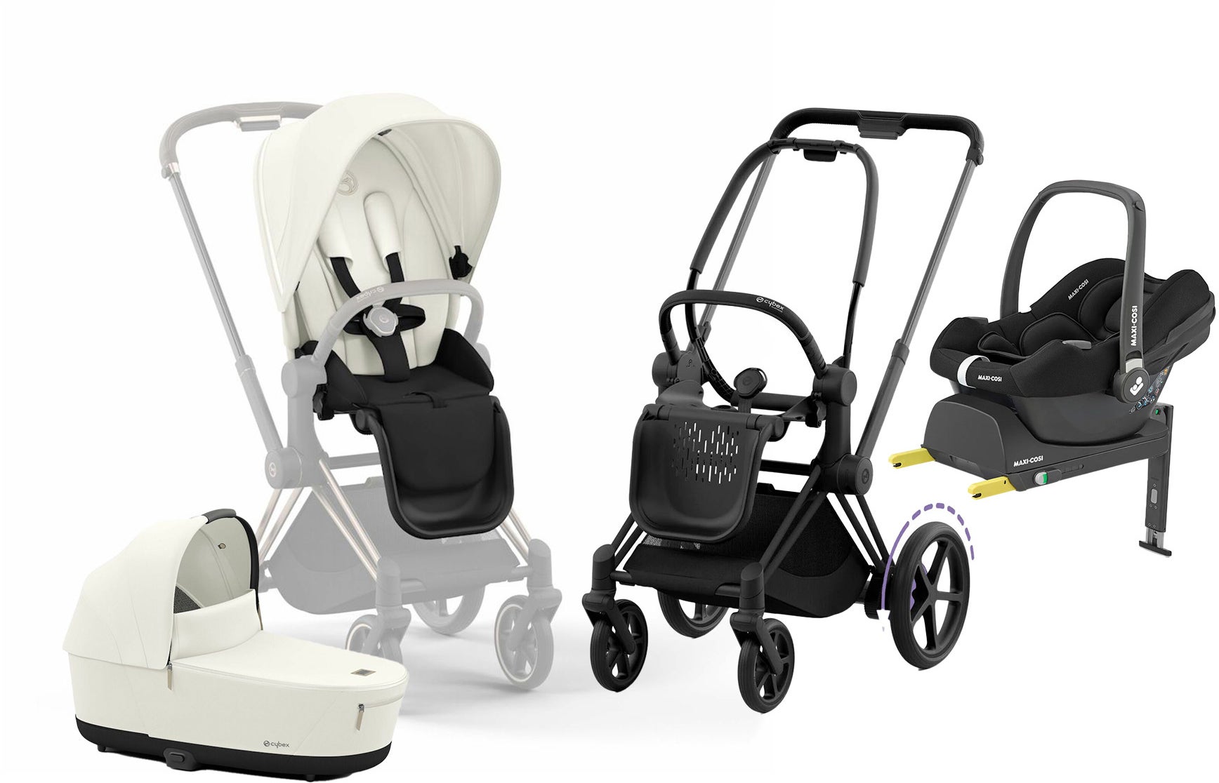 Cybex e-Priam Duovagn inkl. Maxi-Cosi CabrioFix &  Bas