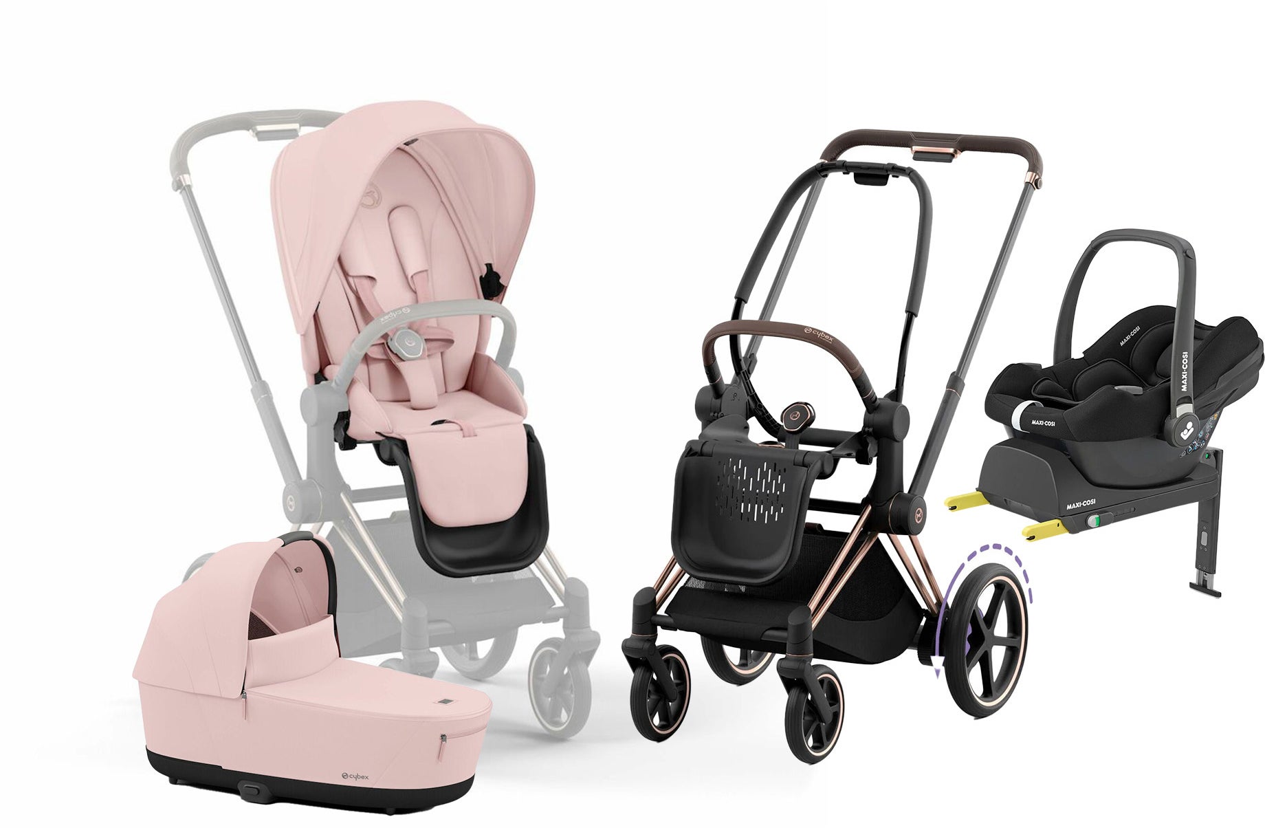 Cybex e-Priam Duovagn inkl. Maxi-Cosi CabrioFix &  Bas