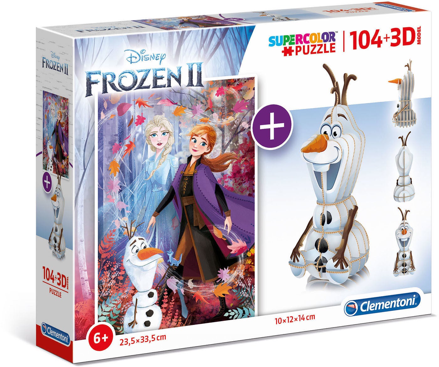 Disney Frozen 2 Pussel 104 Bitar Inkl. 3D-modell|