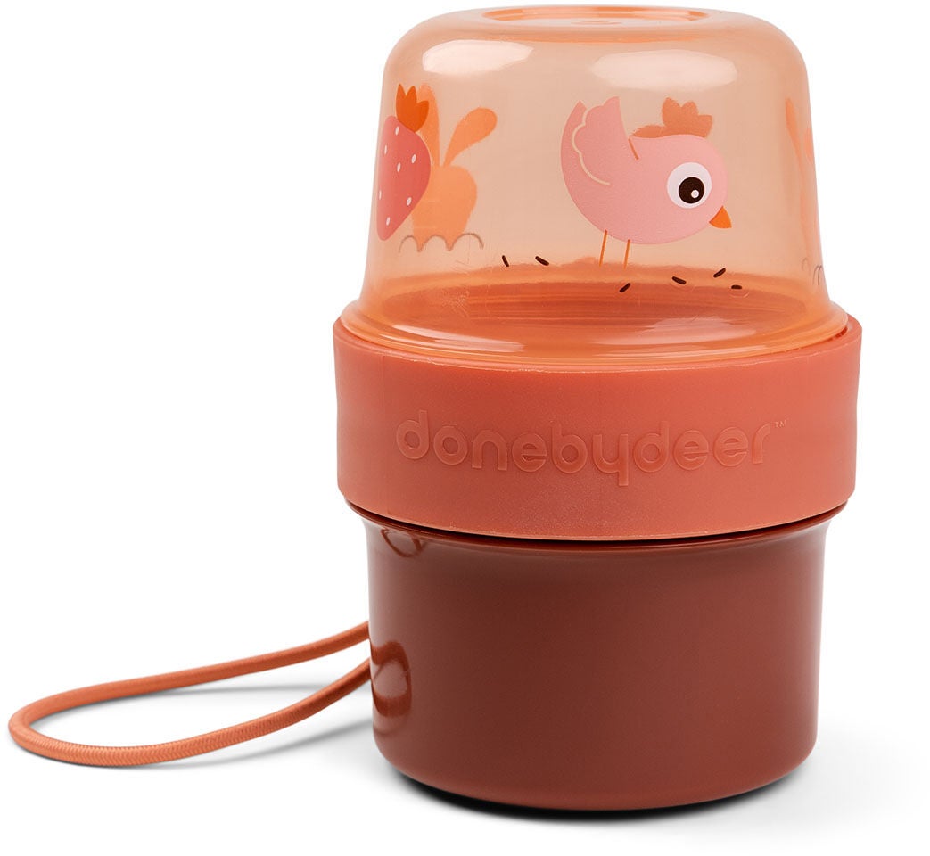 Done By Deer Birdee To Go Two-Way Snacksbehållare|Papaya