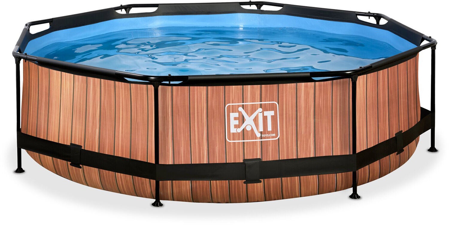EXIT Wood Pool Filterpump 300x76 cm|Brun