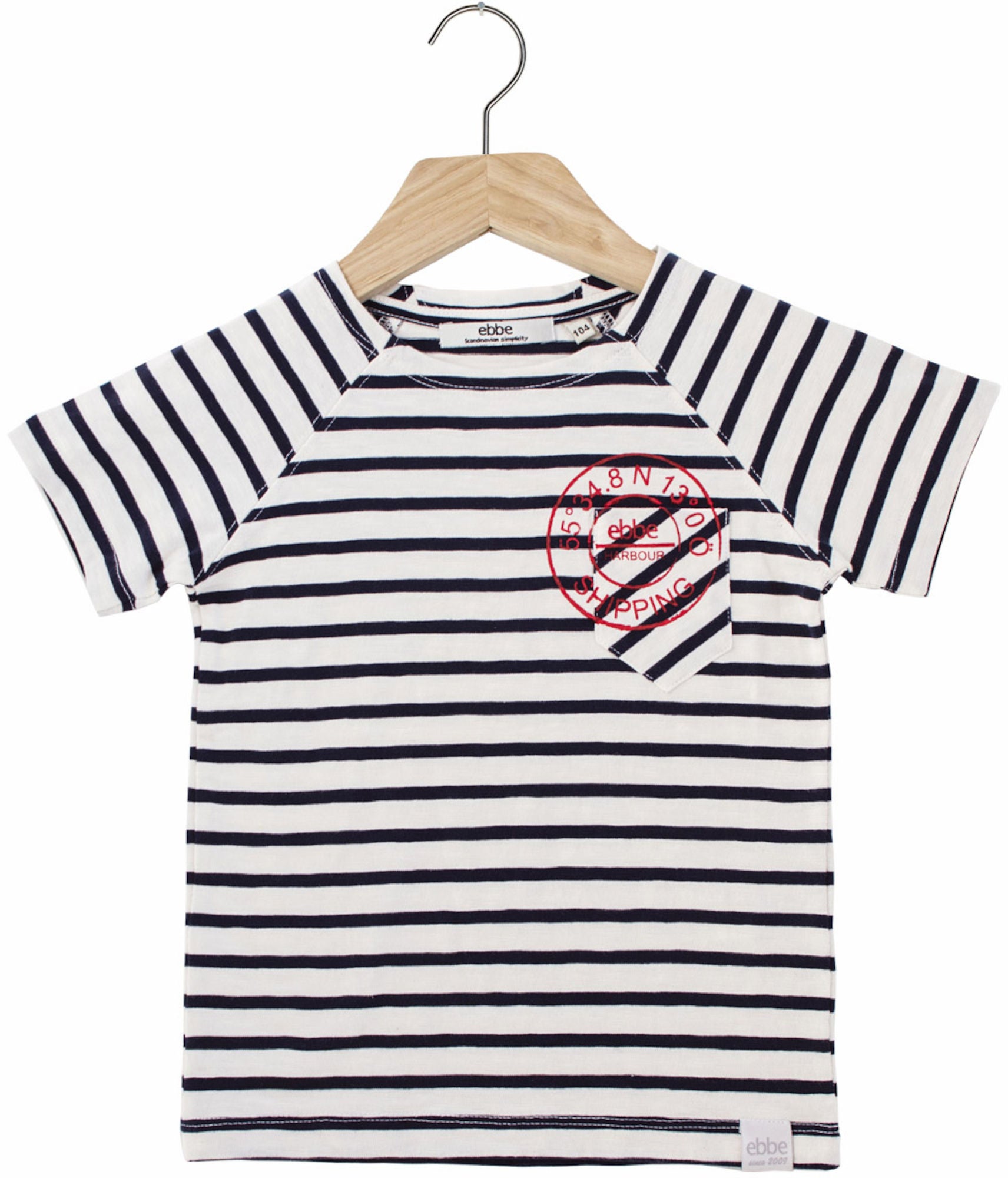 Ebbe Vallmo T-Shirt|Offwhite/Dark Navy 98
