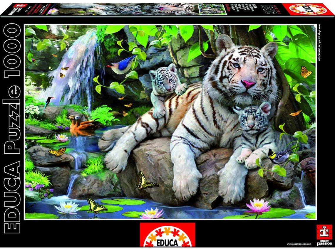 Educa Pussel Bengal White Tigers 1000 Bitar