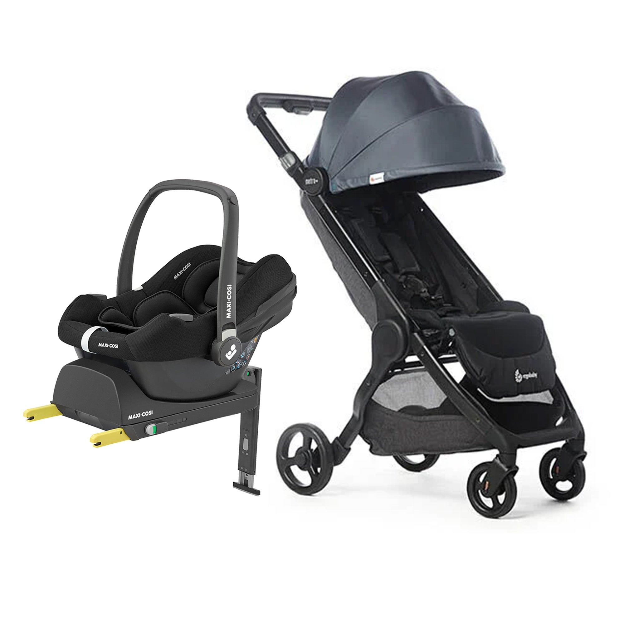 Ergobaby Metro+ Sulky inkl. Maxi-Cosi CabrioFix i-Size Babyskydd &  Bas