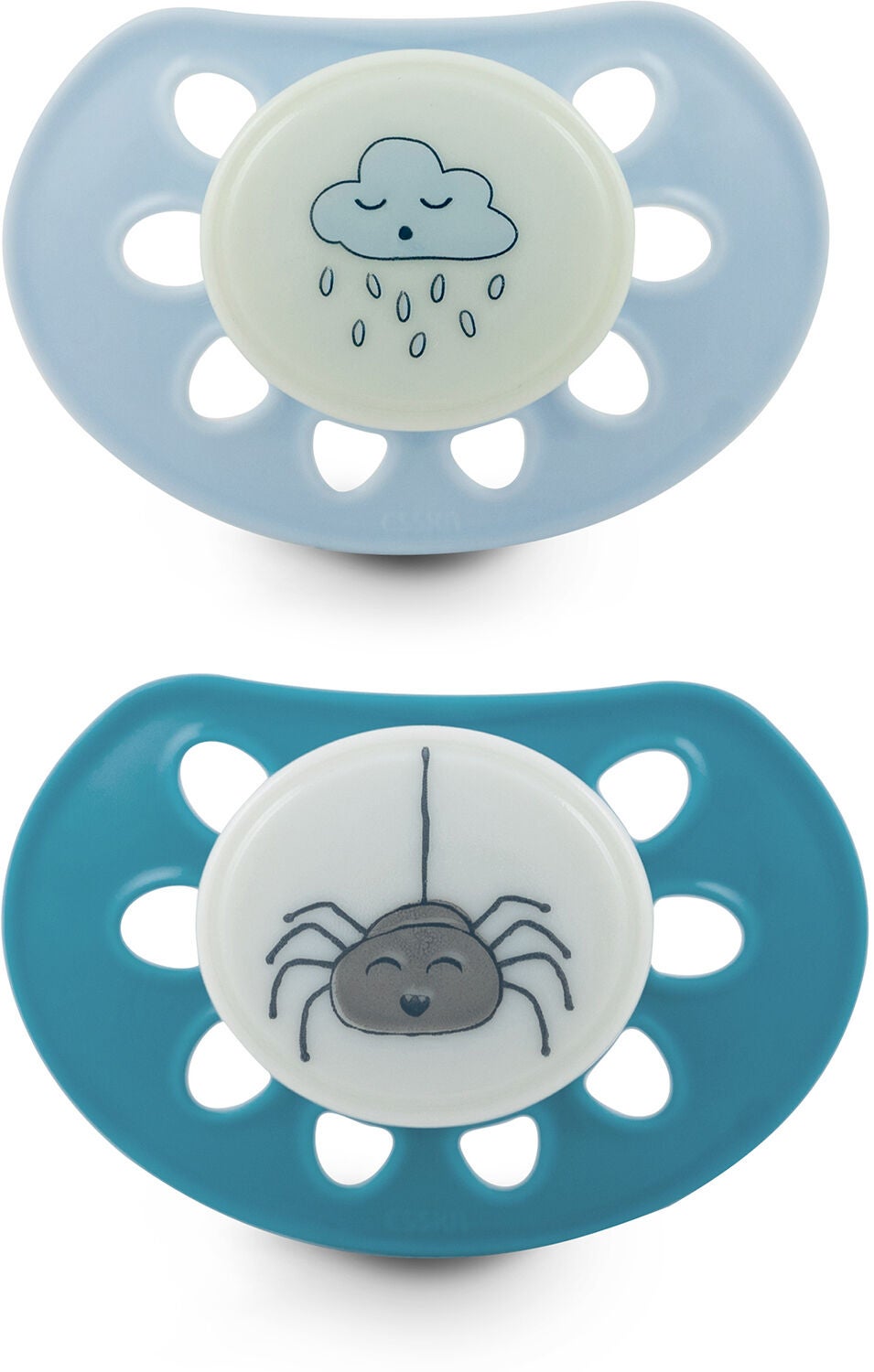 Esska Classic Glow Regnmoln/Spindel Silikon Napp 2-pack 4-36 m