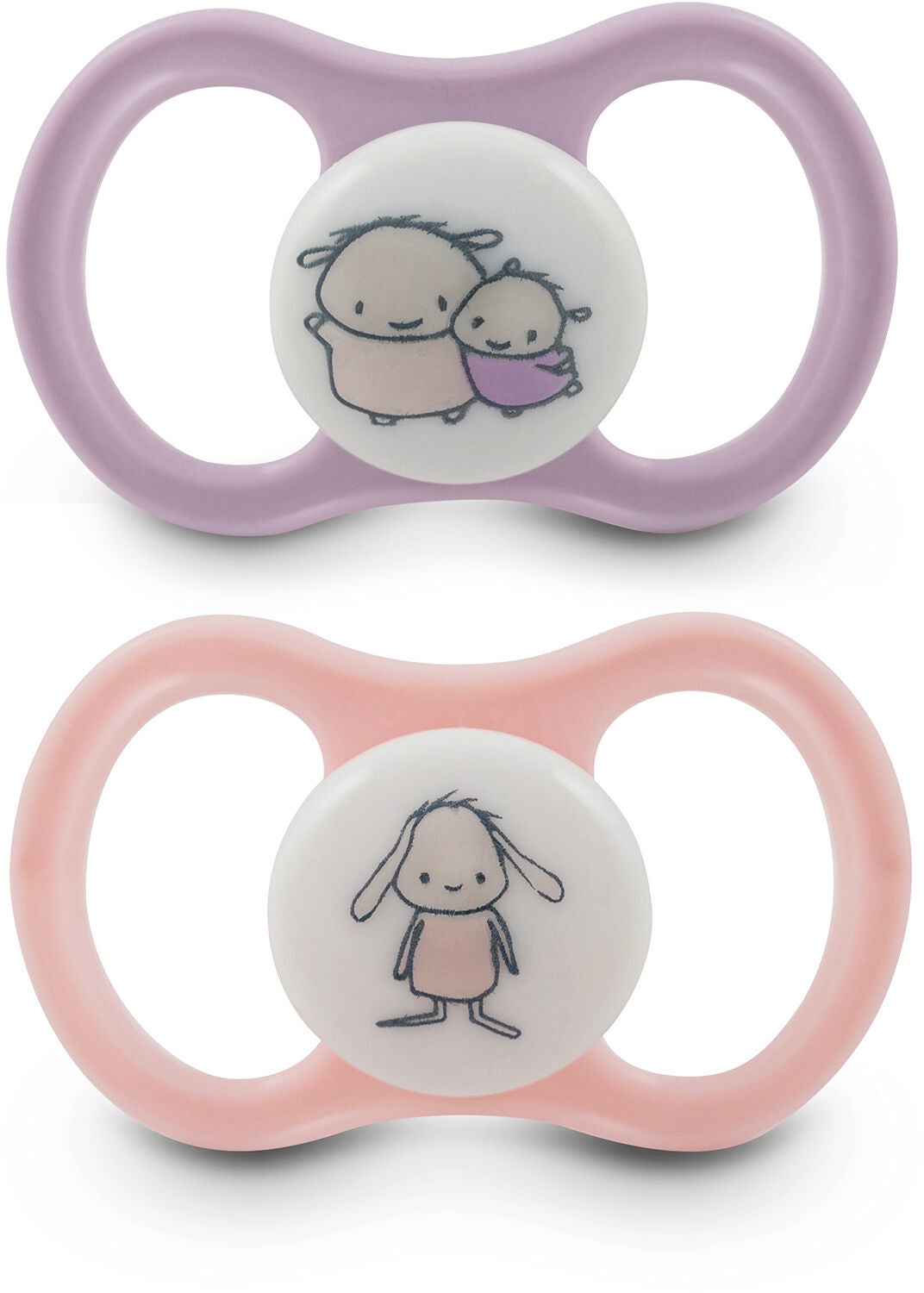 Esska Classic Happy Glow Kram/Hoppis Silikon Napp 2-pack 4-36 m