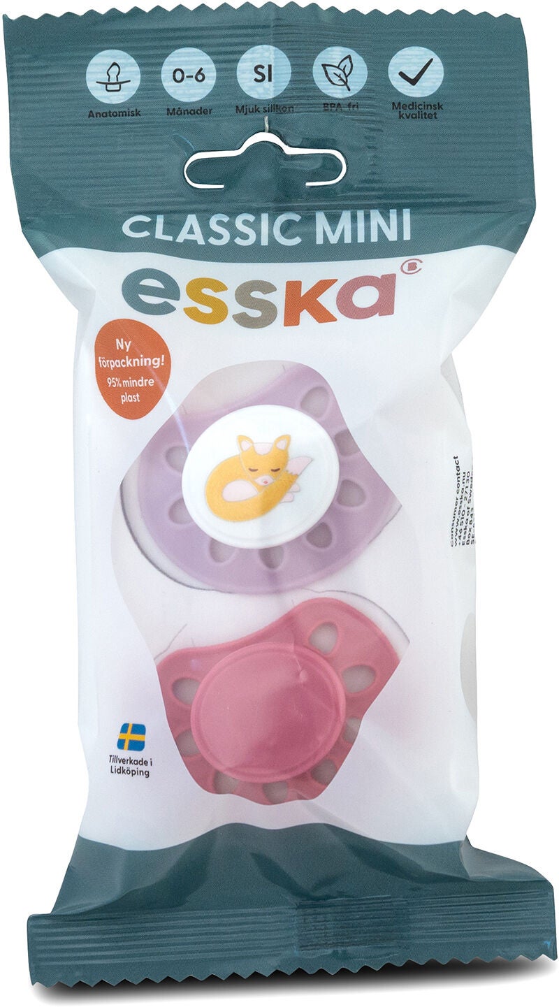 Esska Classic Mini Nappar Räv Silikon 2-pack