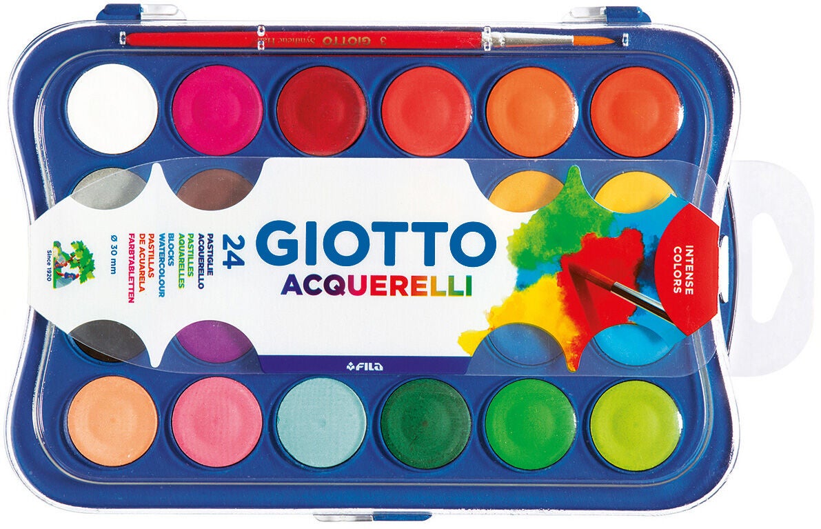 Giotto Aquarelli Vattenfärger 24-pack|Flerfärgad