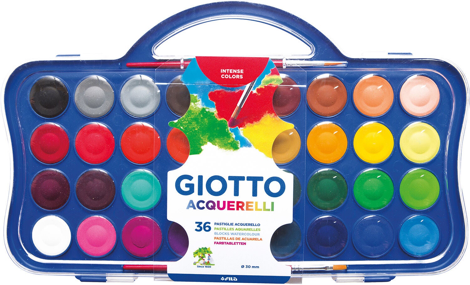 Giotto Aquarelli Vattenfärger 36-pack|Flerfärgad