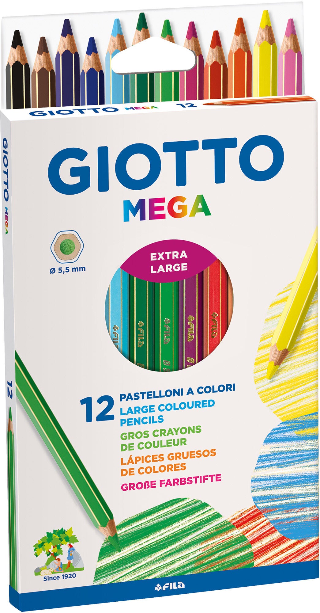 Giotto Mega Färgpennor 12-pack|Flerfärgad