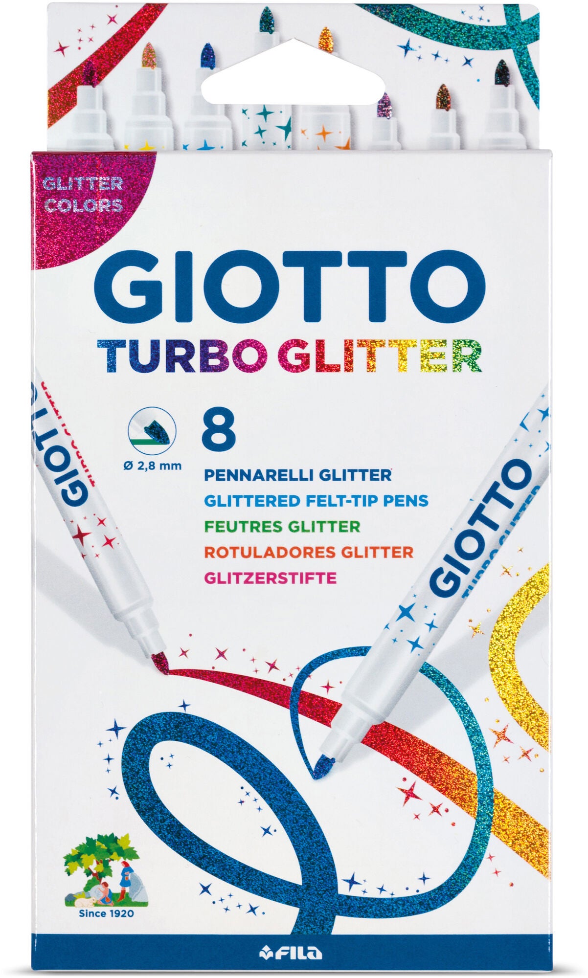 Giotto Turbo Glitter Tuschpenna 8-pack|