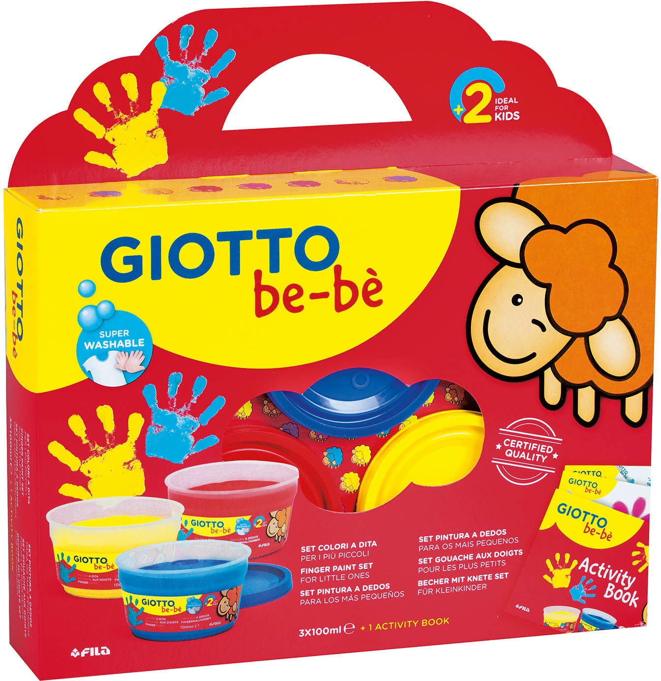 GiottoBebe Fingerfärger 300 ml|Röd/Gul/Blå