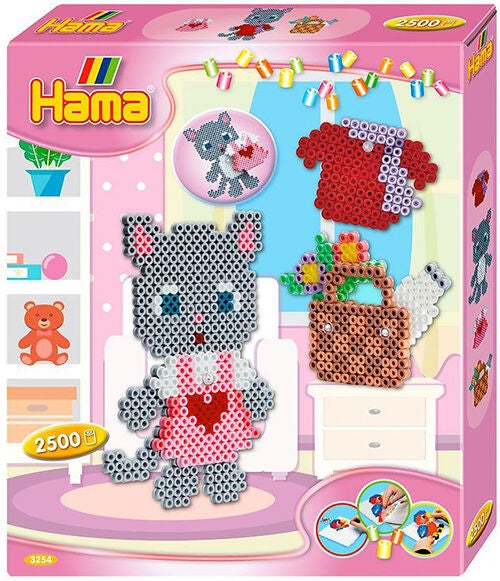 Hama Midi Dress Up Cat Pärlset Presentask 2500 Bitar|