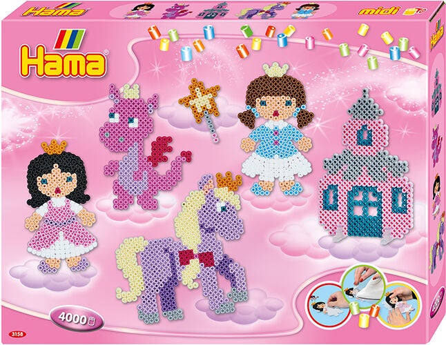 Hama Midi Fantasy Fun Pärlset Presentask 4000 Bitar|
