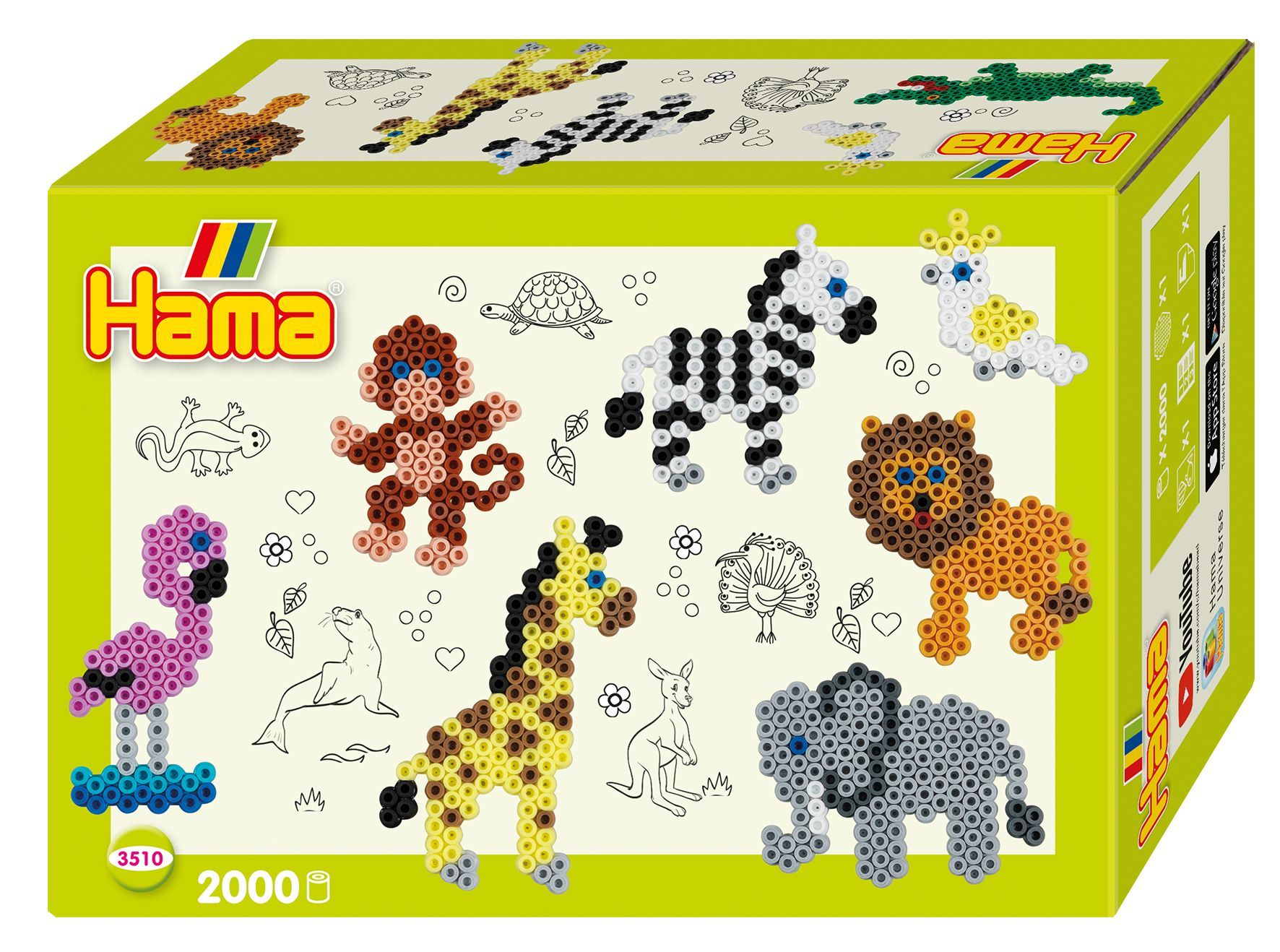 Hama Midi Pärlor Presentlåda Zoo Djur 2000 st