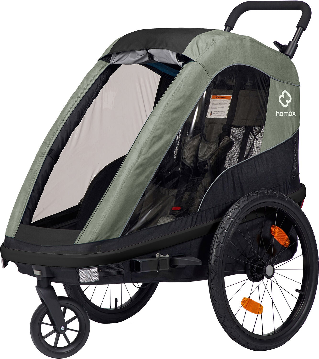 Hamax Avenida One Cykelvagn inkl. Cykelarm &  Promenadhjul|Olive Green