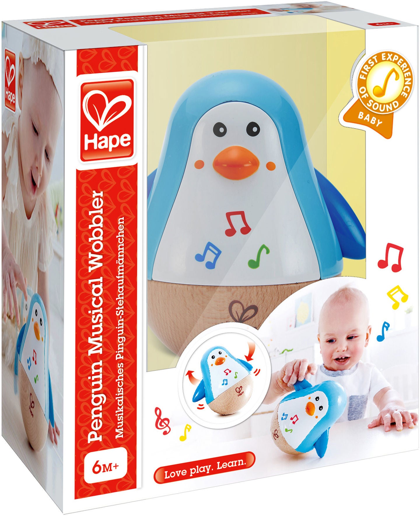 Hape Penguin Musical Wobbler Träleksak|