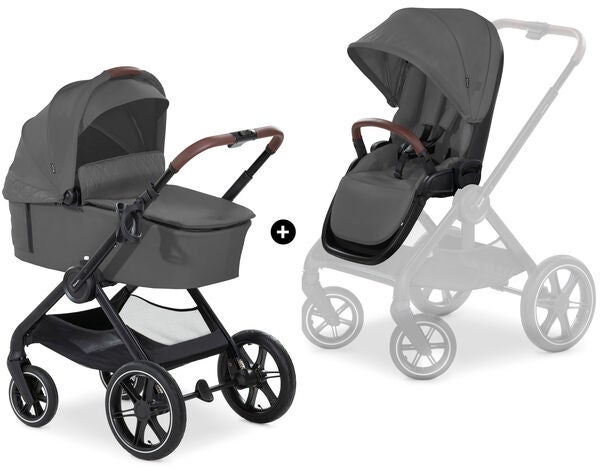 Hauck Walk N Care Air Set Duovagn|Dark Grey