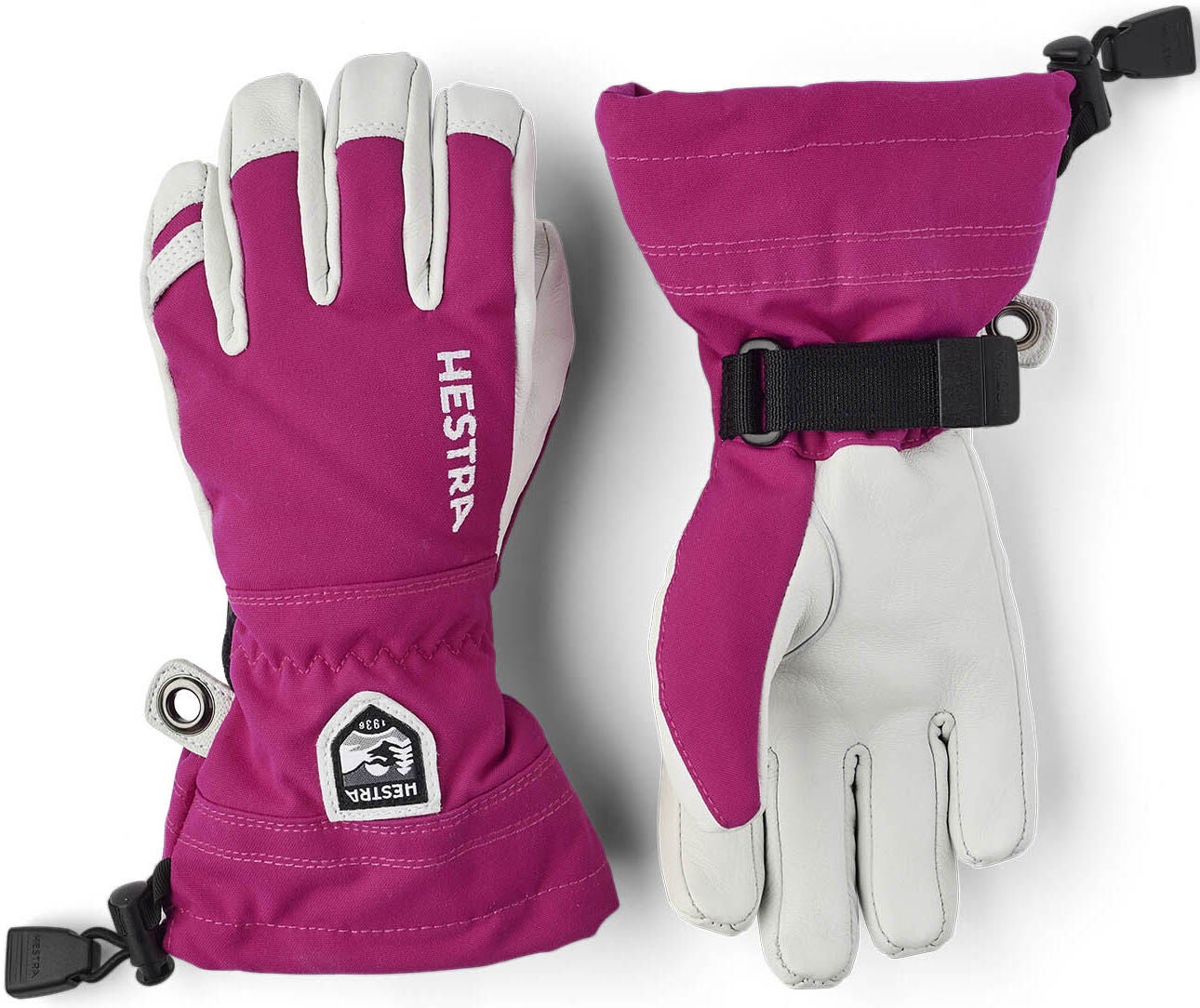 Hestra Army Leather Heli Ski Handskar|Fuchsia