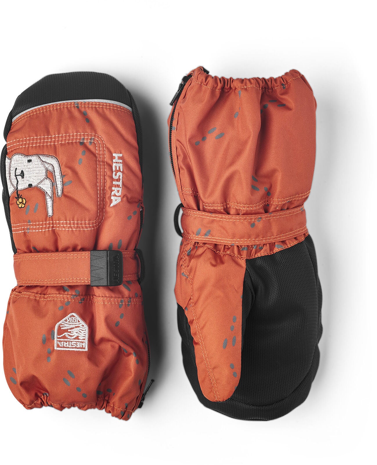 Hestra Vantar Baby Zip Long|Orange Print