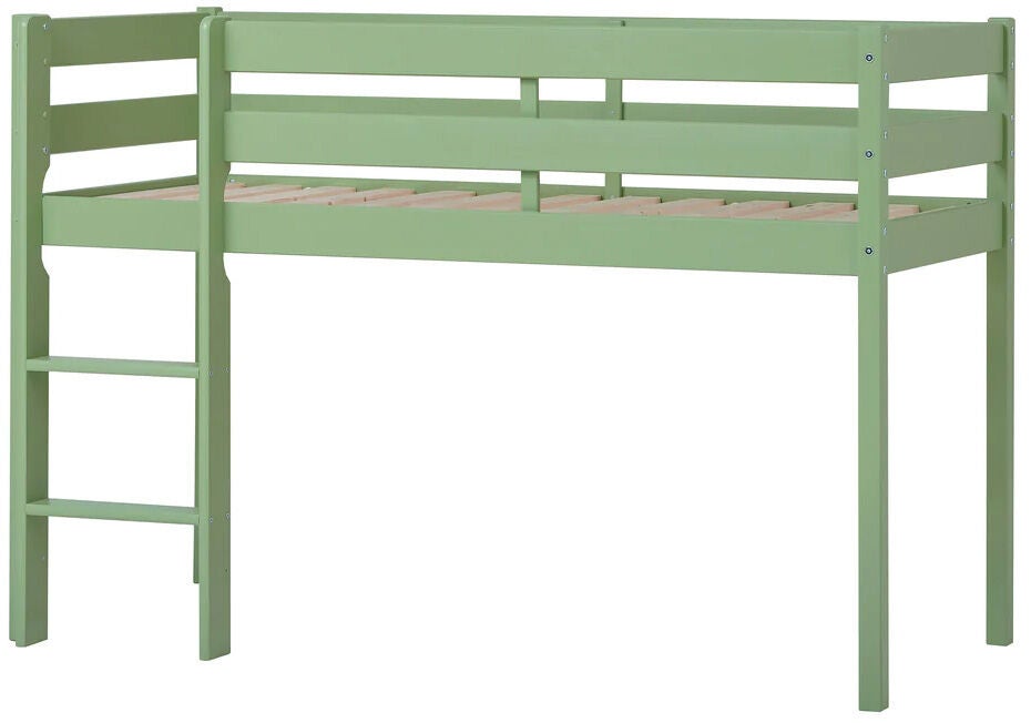 Hoppekids ECO Comfort  Halvhög Loftsäng 70x160|Ljusgrön