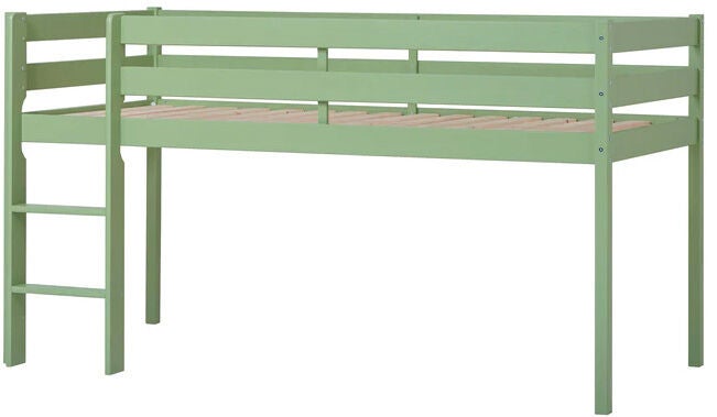 Hoppekids ECO Comfort  Halvhög Loftsäng 90x200|Ljusgrön