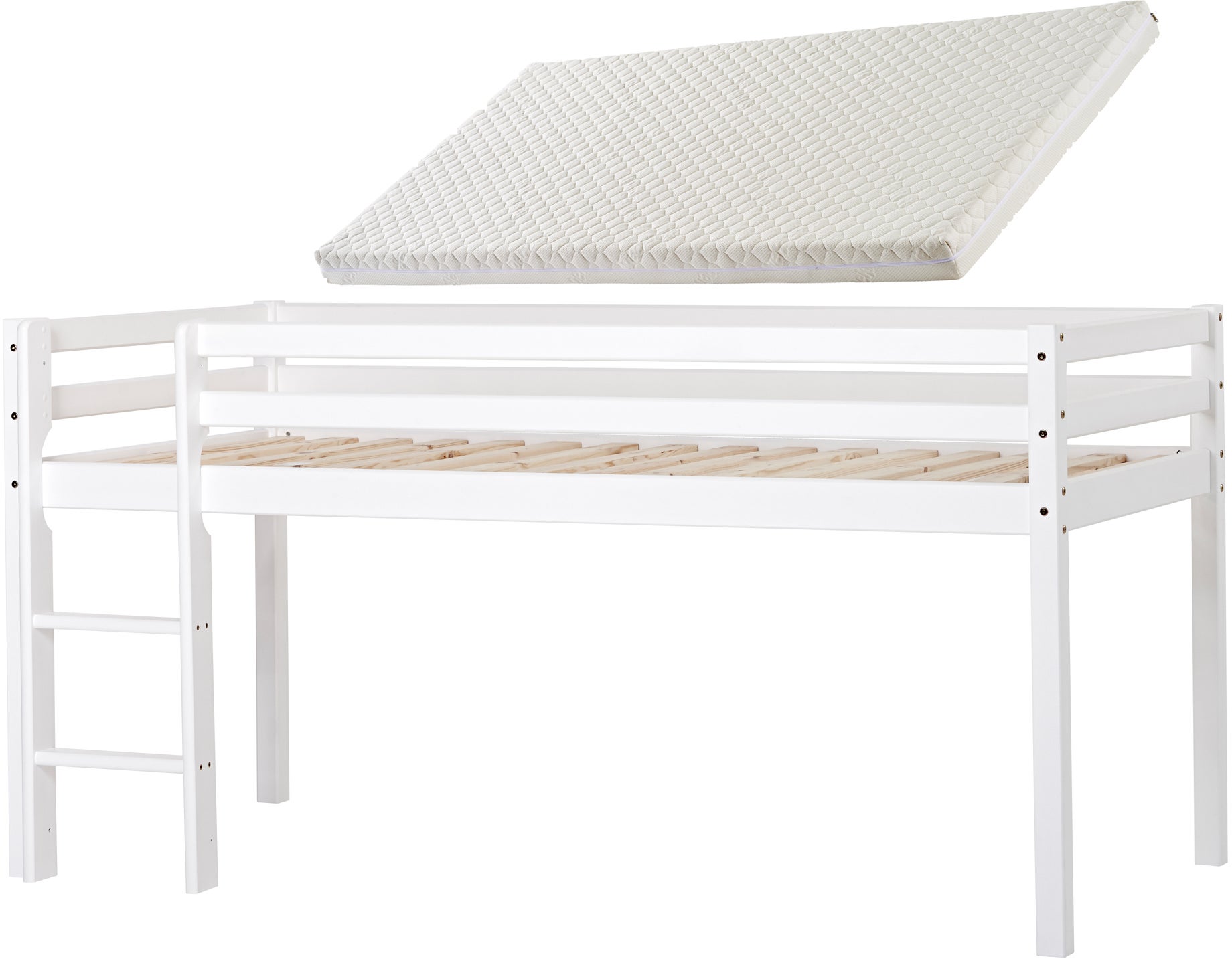 Hoppekids ECO Dream Halvhög Loftsäng Med ECO Dream Skummadrass 90x200