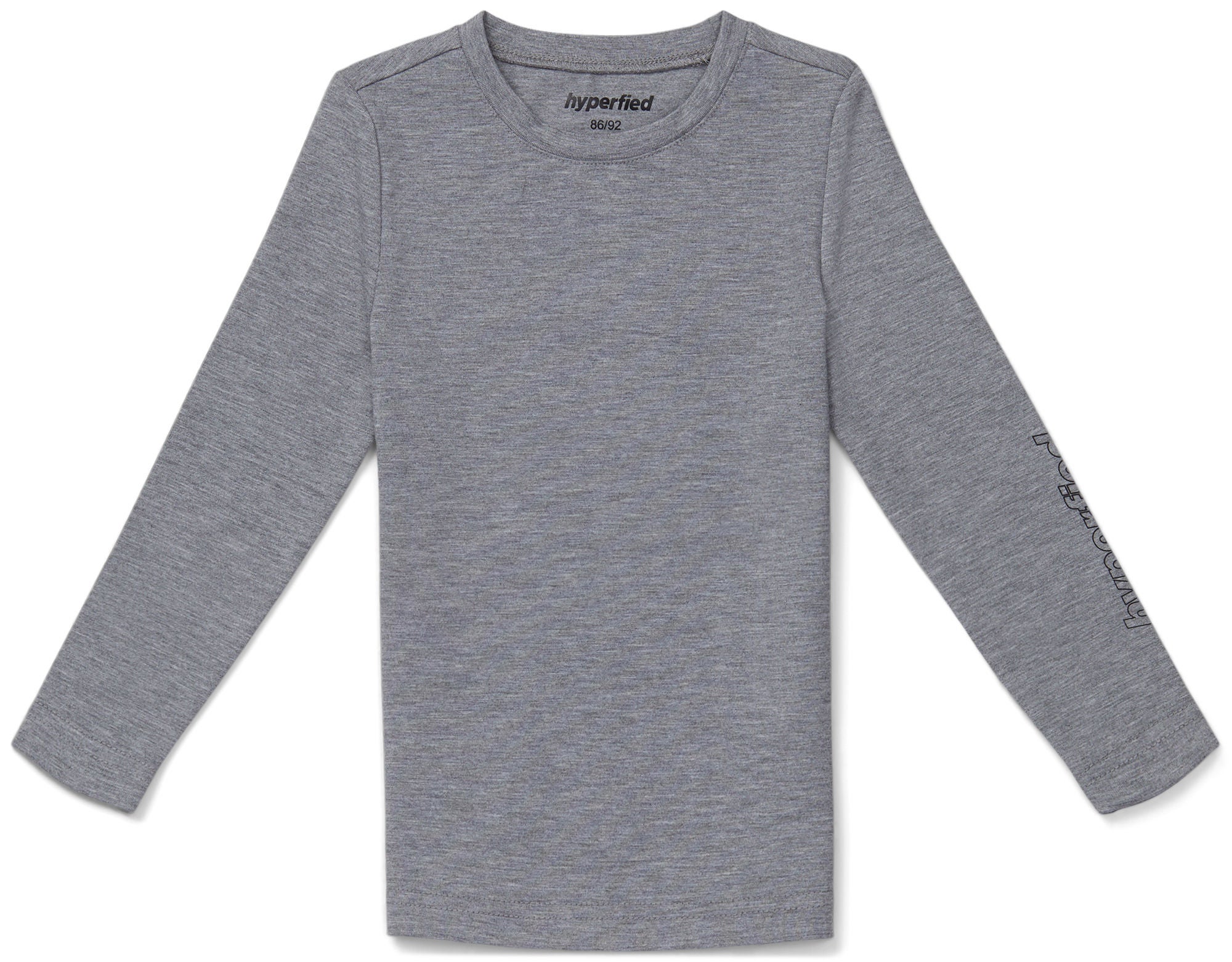 Hyperfied Jersey Logo Long Sleeve Top|Grey Melange 110-116