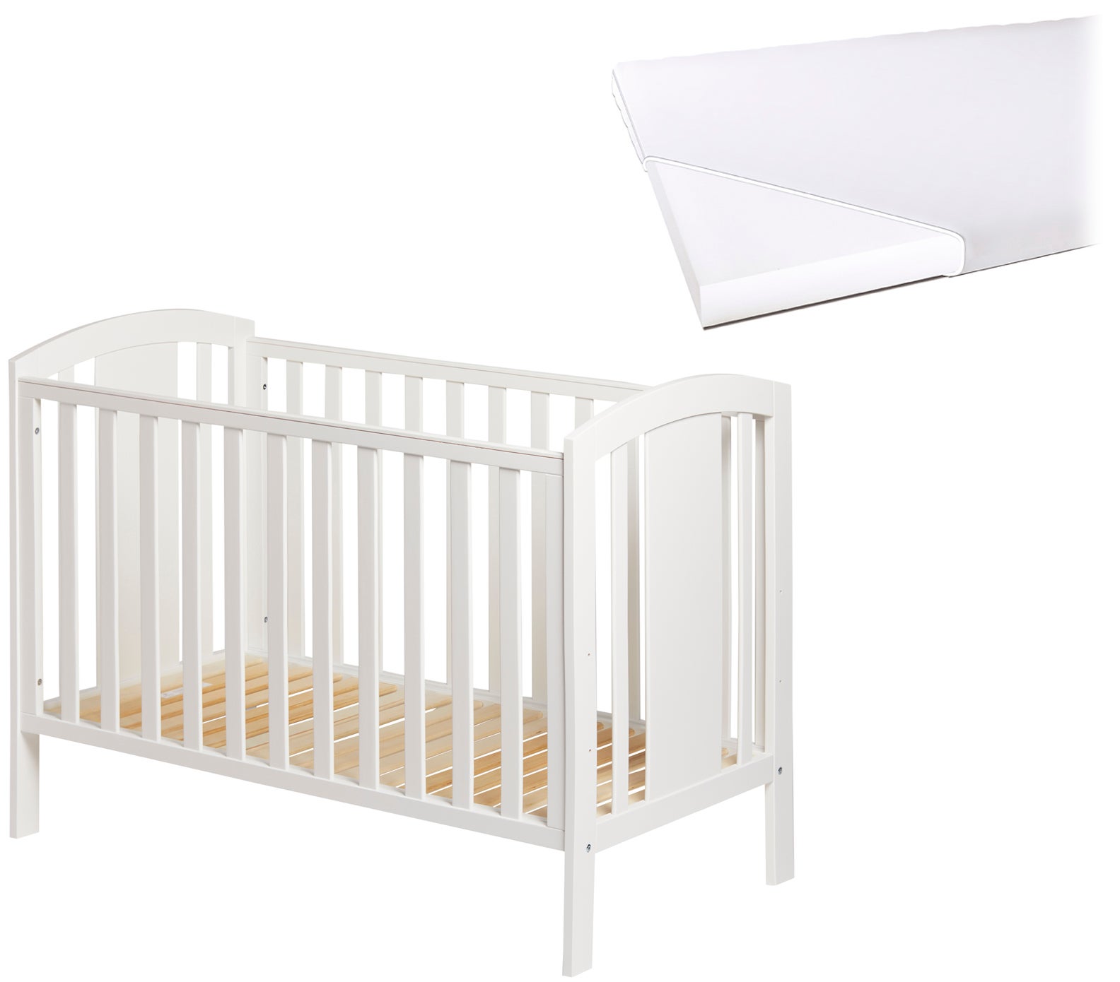 JLY Dream Lux Spjälsäng med Babymatex Madrass 60x120|Vit