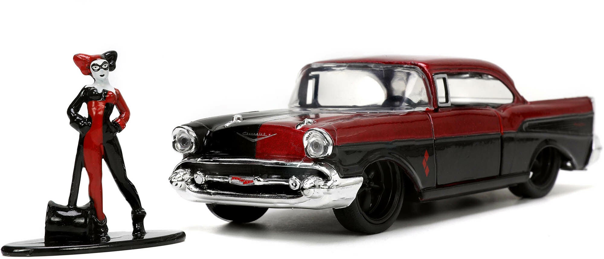 Jada Toys DC Comics Bil med Figur Harley Quinn &  1957 Chevy Bel Air 1:32|