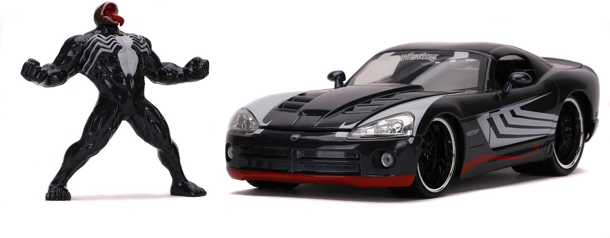 Jada Toys Marvel Bil med Figur Venom &  2008 Dodge Viper SRT10 1:24|
