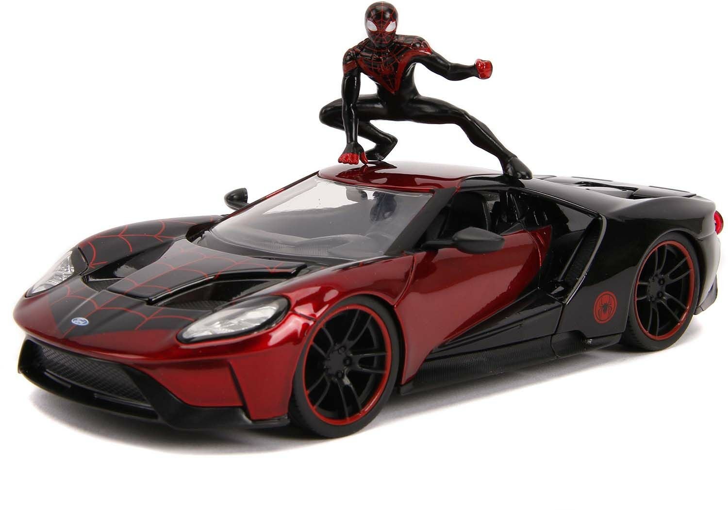 Jada Toys Marvel Spiderman Bil med Figur Miles Morales &  2017 Ford GT 1:2|