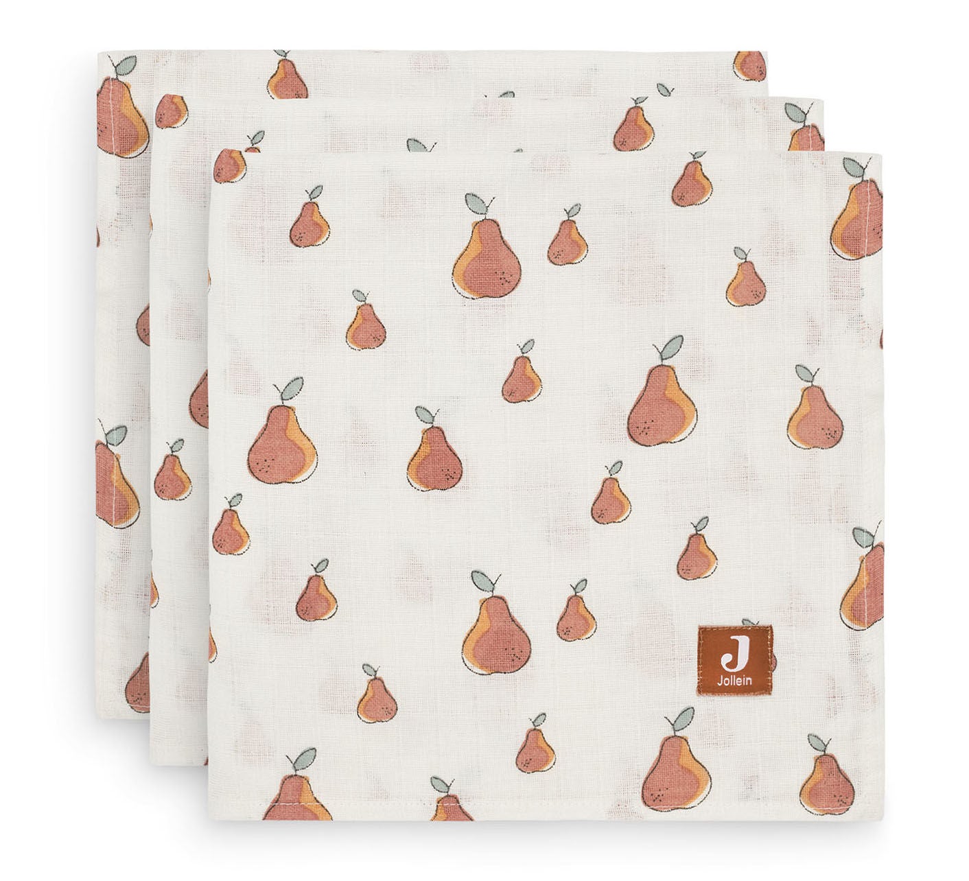 Jollein Muslinfilt 70x70cm 3-pack|Pear