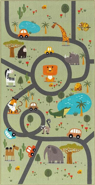 KMCarpets Play Animals Matta 80x150|Grön