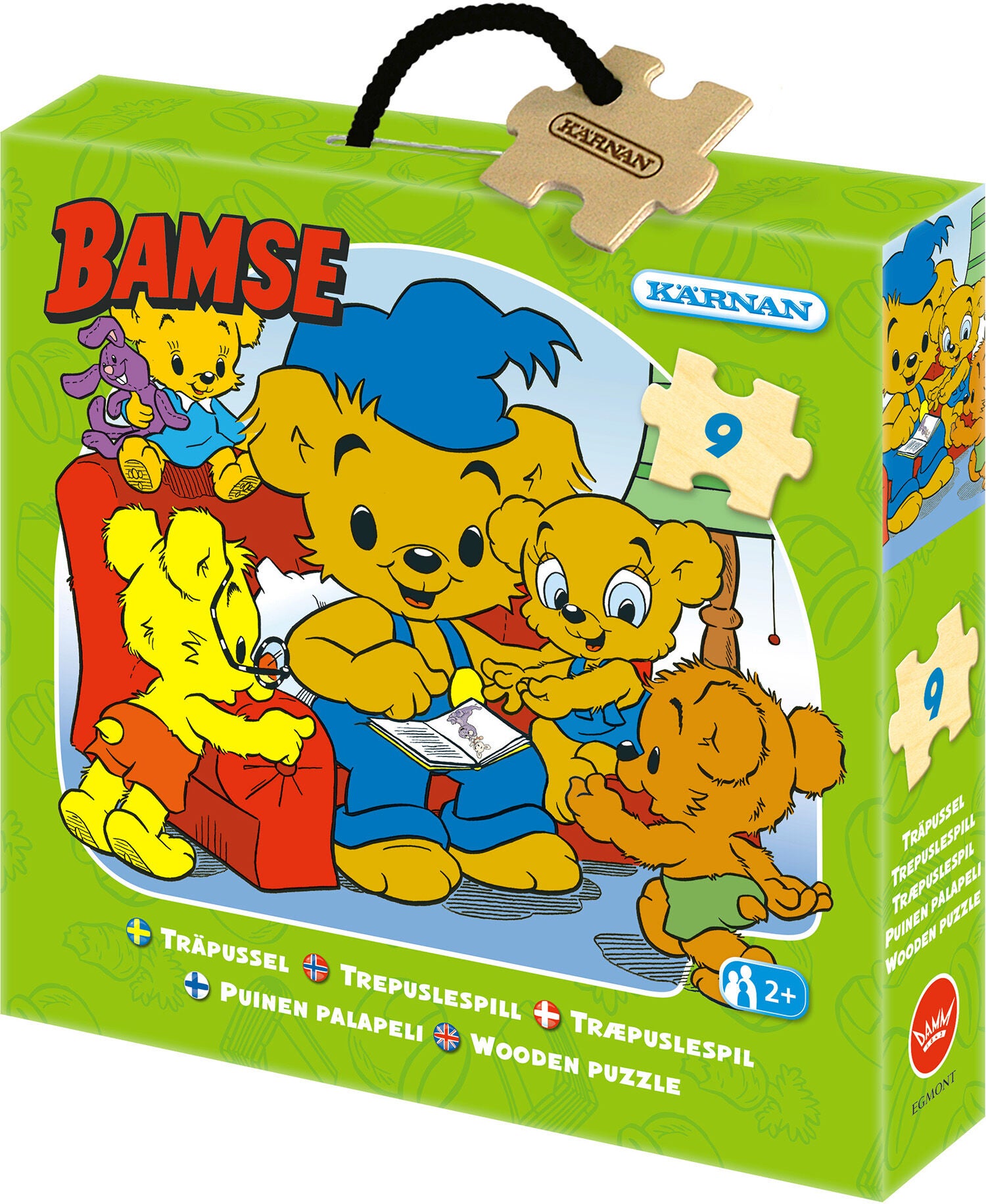 Kärnan Askpussel I Trä Bamse Läser 9 Bitar|