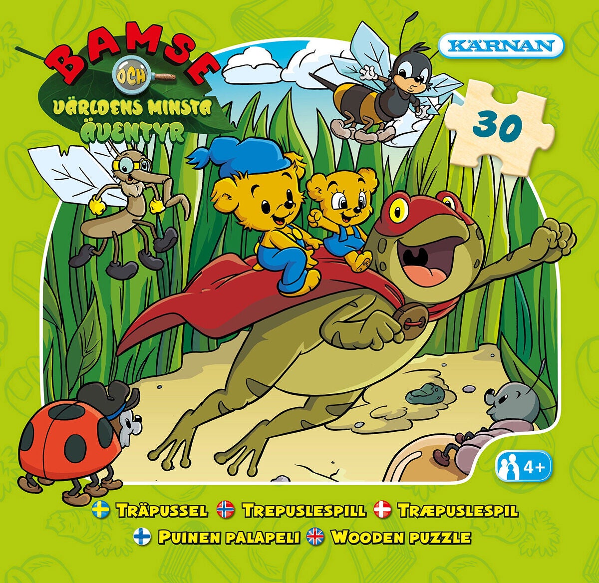 Kärnan Bamse Och Världens Minsta Äventyr Askpussel i Trä 30 Bitar|