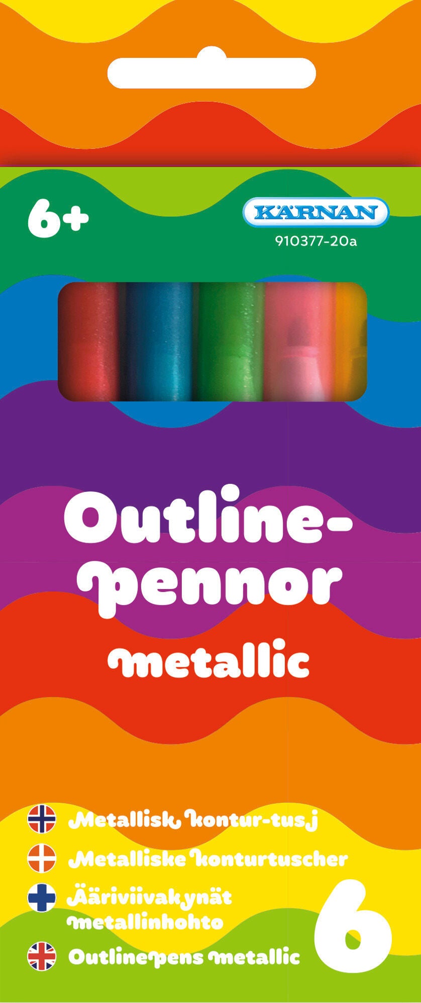 Kärnan Outline-pennor Metallic 6 St|