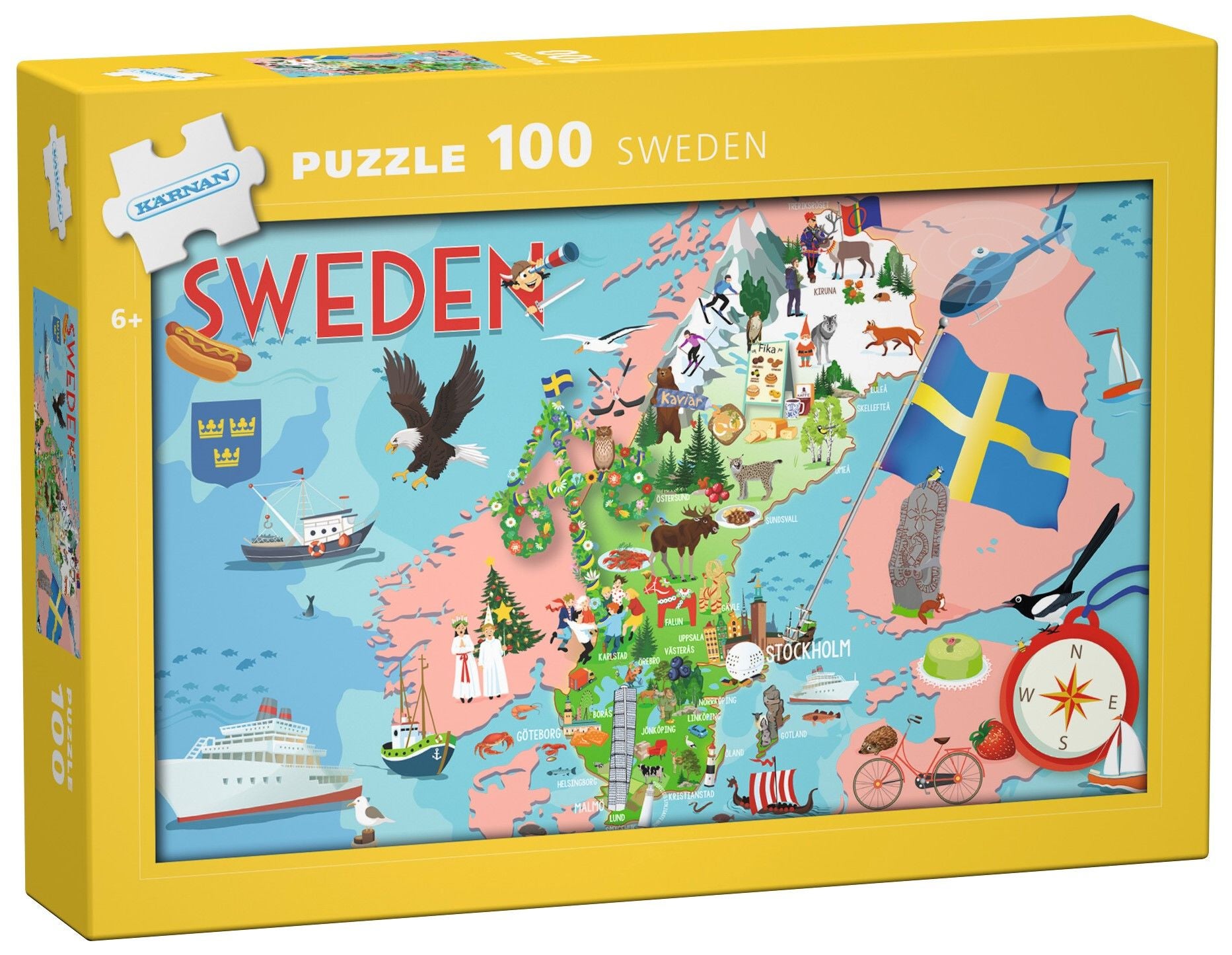 Kärnan Pussel Sverige 100 Bitar